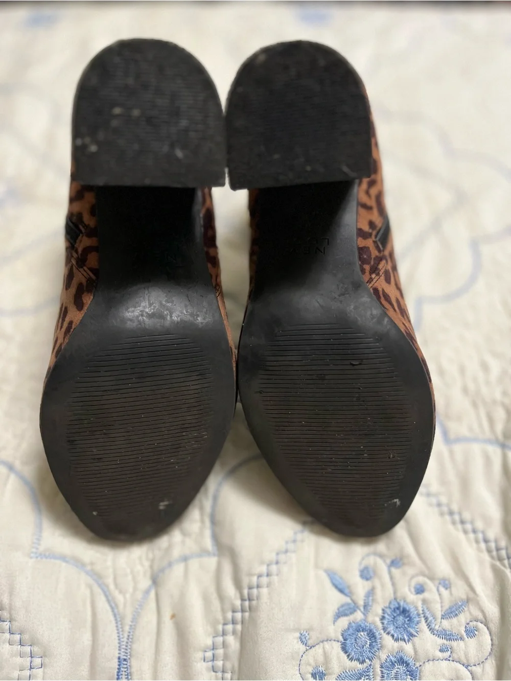 New Look Leopard-Print Ankle Booties in Brown